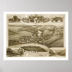 Tal-Schmiede, panoramische Karte PAs - 1890 Poster
