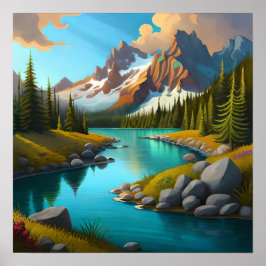 Tal und Fluss Poster