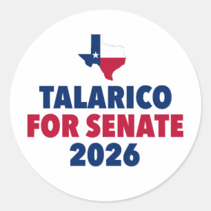 Talarico für den Senat 2026 Wahl Texas Runder Aufkleber