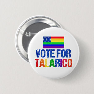 Talarico Regenbogen-Amerikanische Flagge 2026 Wahl Button