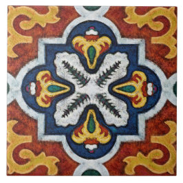 Talavera 03 Red Yellow Blue Mediterranean Geo Fliese