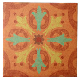Talavera 16 Orange Rust Aqua Mediterranean Geo Fliese