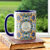Talavera Azulejo Blau Brautjungfern Geschenke Mono