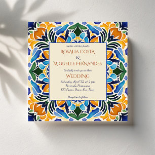 Talavera azulejo blaue Kachel Vintag mexikanische  Einladung