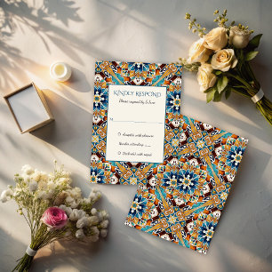 Talavera azulejo Fliesen Vintag mexikanische Hochz RSVP Karte
