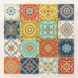 Talavera, Azulejos, türkische Mosaiktapete. Glasuntersetzer