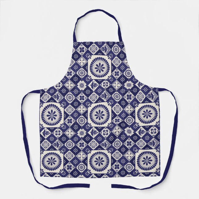 Talavera-Blaufliese Schürze (Vorderseite)