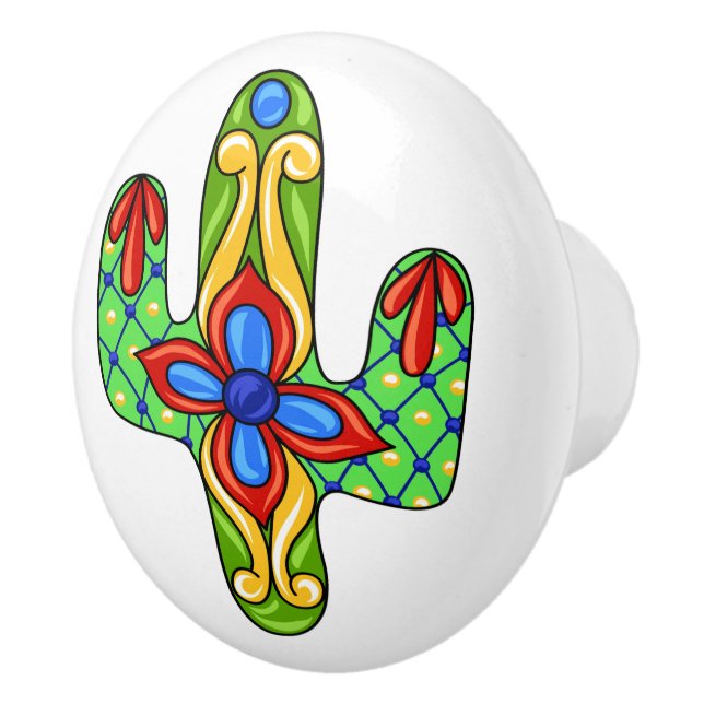 Talavera Cactus Keramik Drawer Knob Keramikknauf (Rechts)