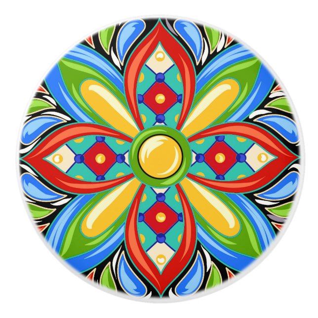 Talavera Carrelage en céramique Bouton de tiroir (Devant)