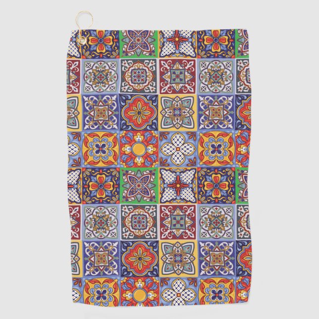 Talavera Design-1 Golf-Handtuch Golfhandtuch (Vorderseite)