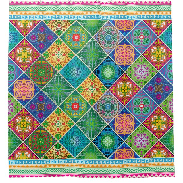 Talavera Design-2 Duschvorhang (Vorderseite)