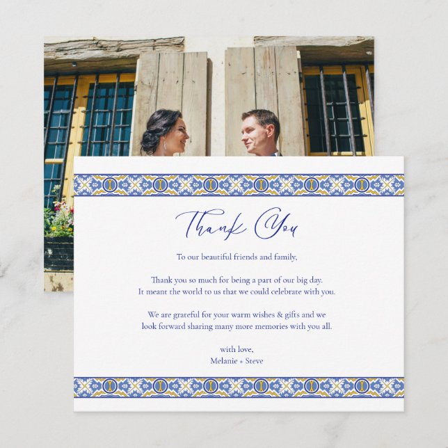 Talavera espagnol Mariage mexicain Merci photo (Devant / Derrière)