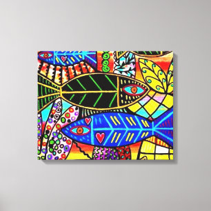 Talavera-Fische in der Liebe-Leinwand Leinwanddruck