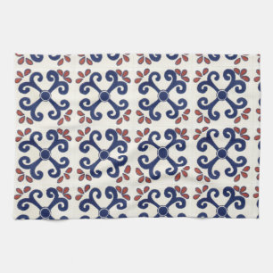 Talavera-Fliese Geschirrtuch in Blauem u. in