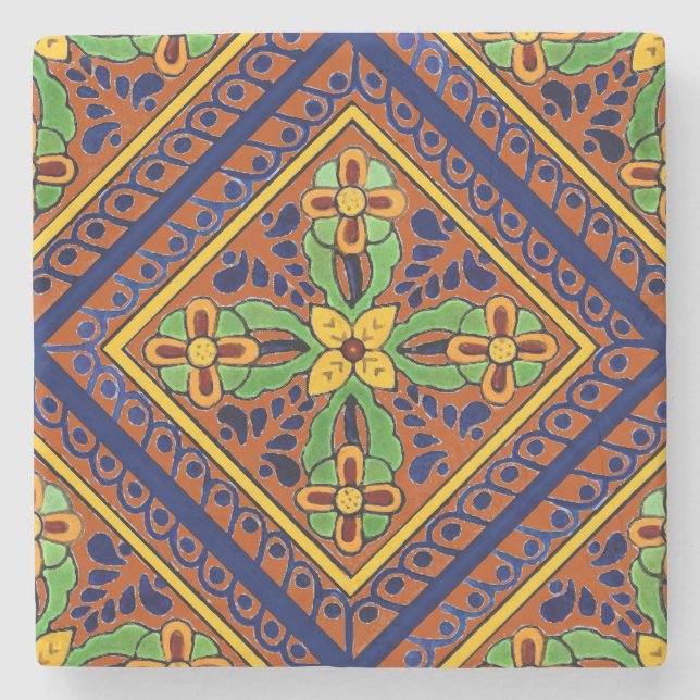 Talavera-Fliese Steinuntersetzer (Vorderseite)