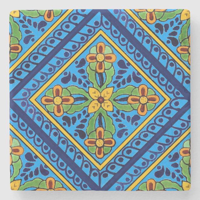 Talavera-Fliese Steinuntersetzer (Vorderseite)