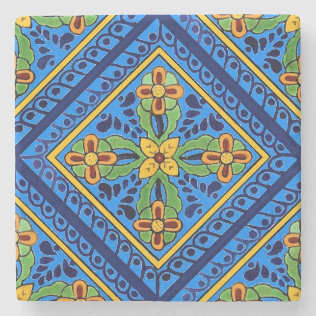 Talavera-Fliese Steinuntersetzer (Vorderseite)