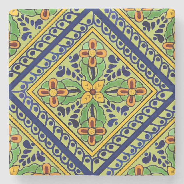 Talavera-Fliese Steinuntersetzer (Vorderseite)