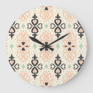 Talavera-Fliesen, mediterranes Ornament-Design. Große Wanduhr