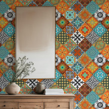 Talavera Fliesen Türkis Türkis Orange Schwarz Weiß