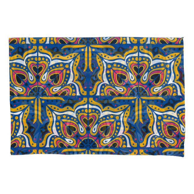 Talavera Indian Mosaik: Keramik Nahtlos. Kissenbezug (Vorderseite)