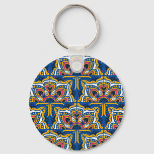 Talavera Indian Mosaik: Keramik Nahtlos. Schlüsselanhänger