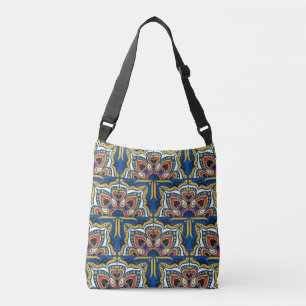 Talavera Indian Mosaik: Keramik Nahtlos. Tragetaschen Mit Langen Trägern