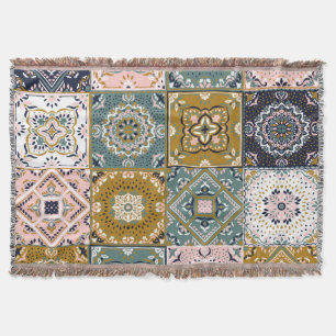 Talavera Indian: Patchwork, ethnisches Mosaik. Decke