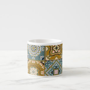 Talavera Indian: Patchwork, ethnisches Mosaik. Espressotasse