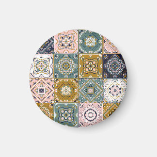 Talavera Indian: Patchwork, ethnisches Mosaik. Magnet