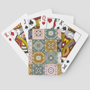 Talavera Indian: Patchwork, ethnisches Mosaik. Spielkarten