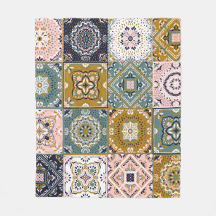 Talavera Indianer: Patchwork, ethnisches Mosaik. Fleecedecke