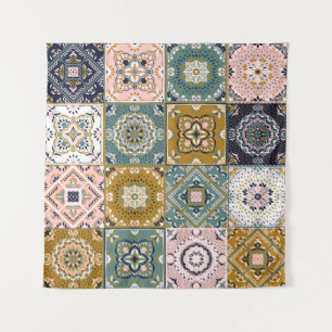 Talavera Indianer: Patchwork, ethnisches Mosaik. Wandteppich