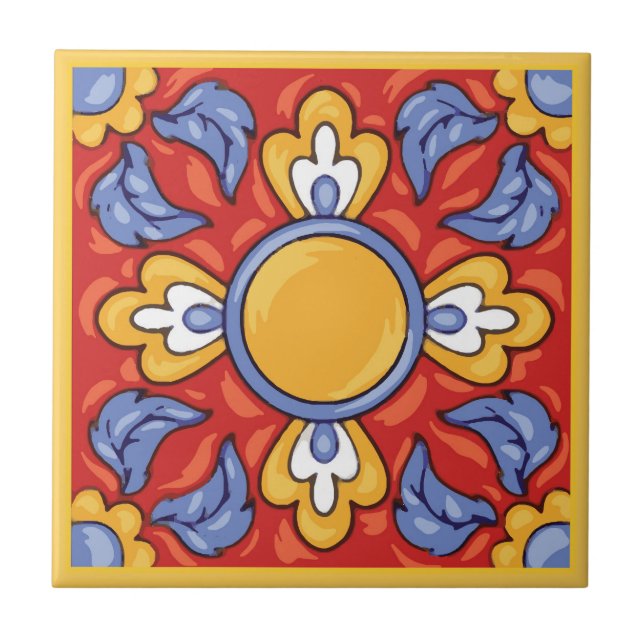 Talavera-Keramikfliese-2 Fliese (Vorderseite)