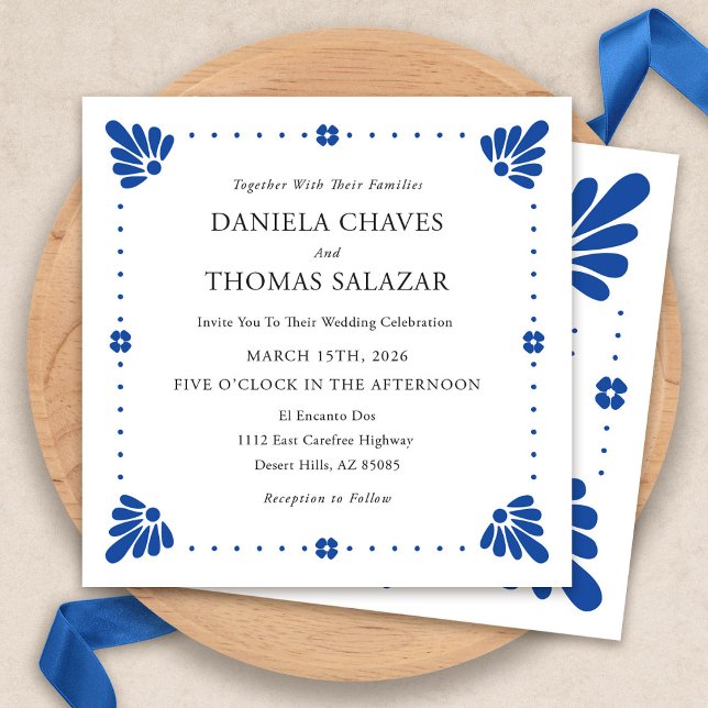 Talavera Mexican Wedding Einladung (Talavera Mexican Wedding Invitation by Fiesta Valley Print)