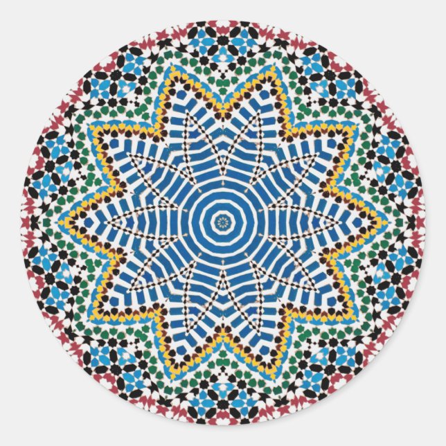 Talavera Mosaic Keramik Plate Runder Aufkleber (Vorderseite)