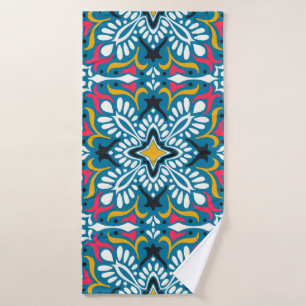 Talavera-Muster. Indisches Flickwerk. Azulejos por Badehandtuch