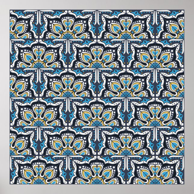 Talavera-Muster. Indisches Flickwerk. Azulejos por Poster (Vorne)