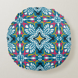 Talavera-Muster. Indisches Flickwerk. Azulejos por Rundes Kissen