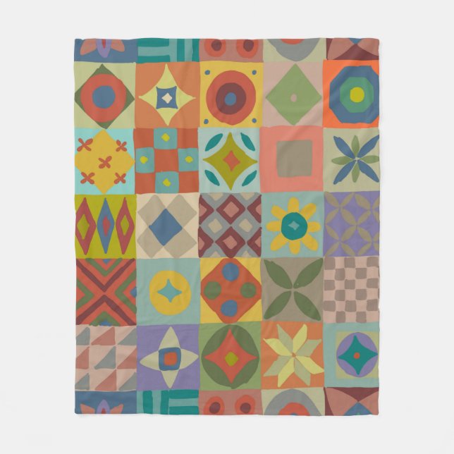 Talavera-Muster. Indisches Flickwerk. Türkischer N Fleecedecke (Vorderseite)