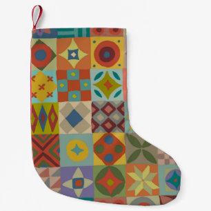 Talavera-Muster. Indisches Flickwerk. Türkischer N Kleiner Weihnachtsstrumpf