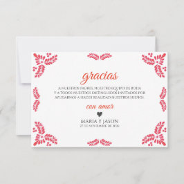 Talavera Orange Floral Minimalist Spanish Wedding Dankeskarte