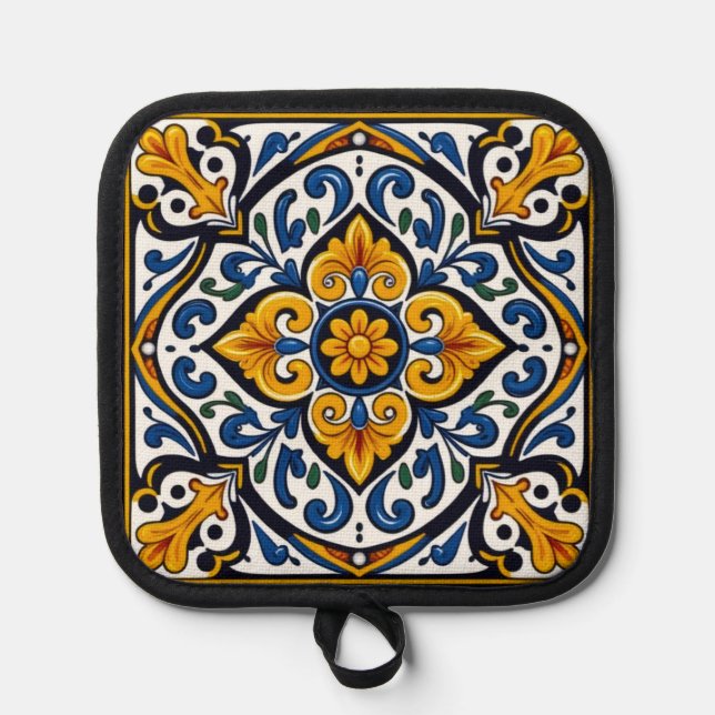 Talavera-Spanische Fliese Topflappen (Vorderseite)