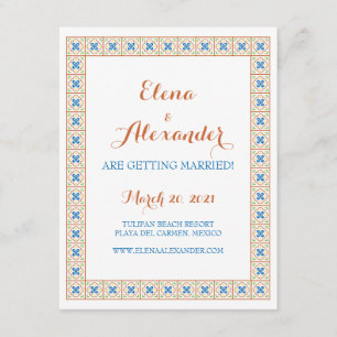 Talavera Spanische Fliesen Save-the-Date Einladung