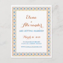 Talavera Spanish Tile Save the Date Einladung