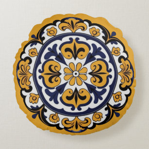 Talavera Style Rundes Kissen