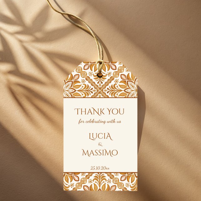 Talavera terracotta Vintage mexikanische Gastgesch Geschenkanhänger (Talavera terracotta vintage Mexican wedding thank you favor Gift Tags customized favor tags)