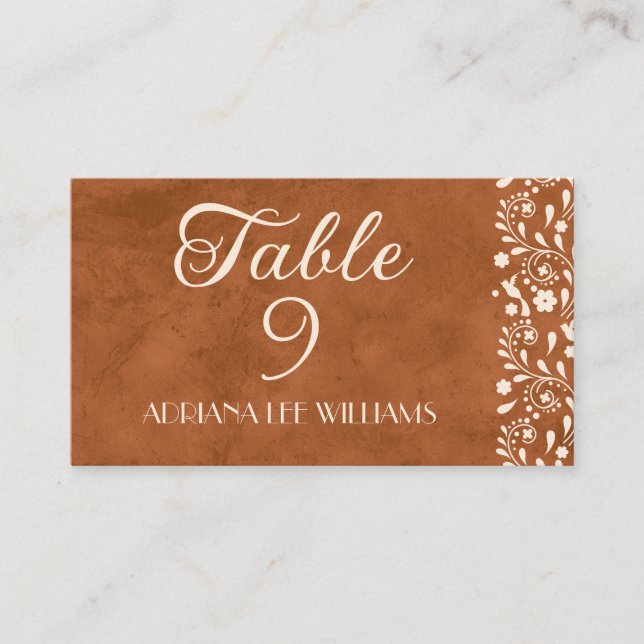 Talavera Terracotta Wedding Place Card Platzkarte (Vorderseite)