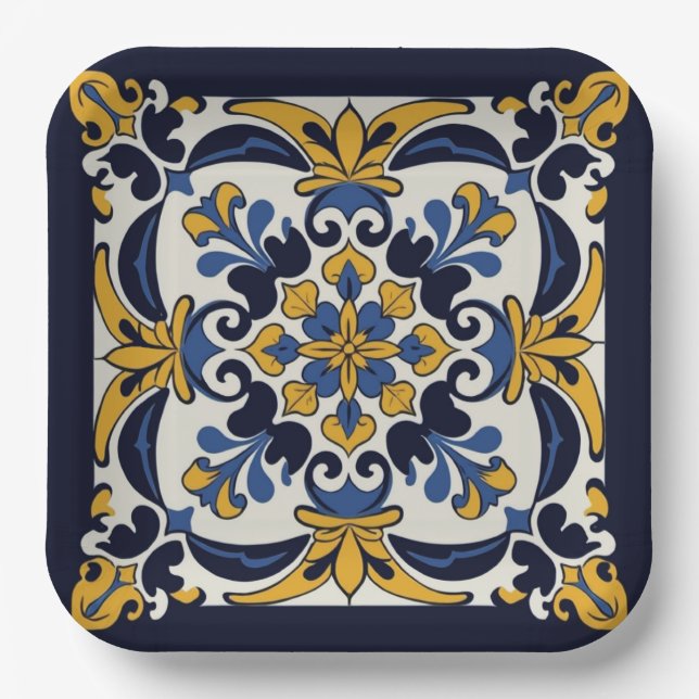 Talavera Tile Cinco Pappteller (Vorderseite)