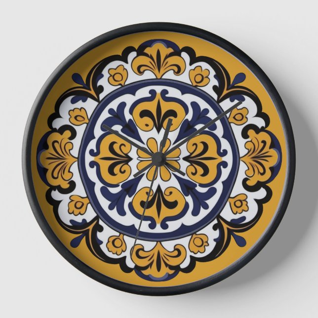 Talavera Tile Cuatro Uhr (Vorderseite)